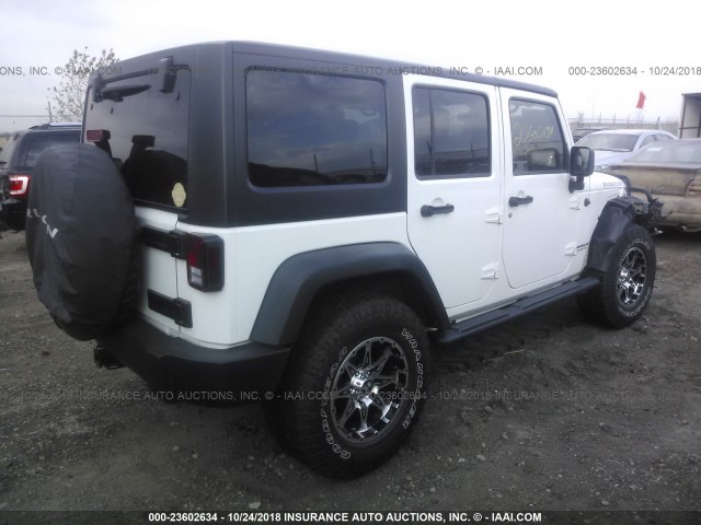 1J4BA6H15BL633241 - 2011 JEEP WRANGLER UNLIMITE RUBICON WHITE photo 4