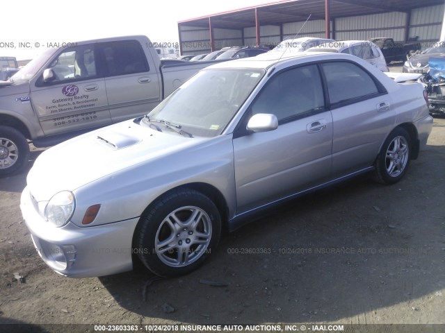 JF1GD29692G515746 - 2002 SUBARU IMPREZA WRX SILVER photo 2