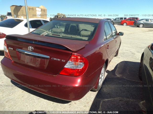 4T1BE32K03U249904 - 2003 TOYOTA CAMRY LE/XLE/SE MAROON photo 4