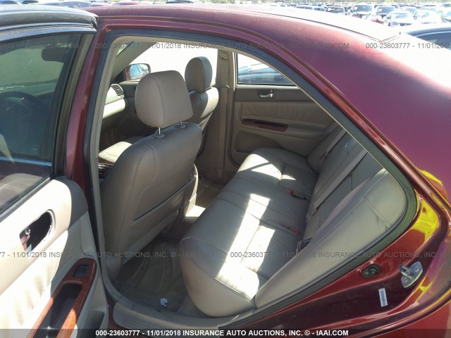 4T1BE32K03U249904 - 2003 TOYOTA CAMRY LE/XLE/SE MAROON photo 8