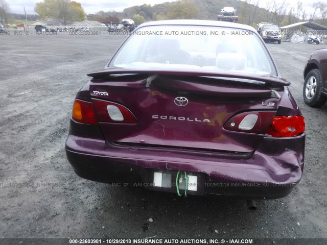 2T1BR18E6WC081492 - 1998 TOYOTA COROLLA VE/CE/LE MAROON photo 6