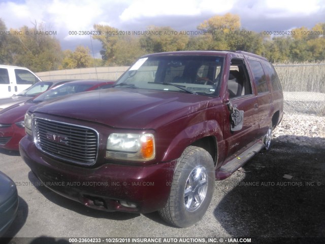 1GKEK13R9YR163144 - 2000 GMC YUKON DENALI MAROON photo 2