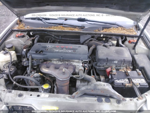 4T1BE32K85U054605 - 2005 TOYOTA CAMRY LE/XLE/SE SILVER photo 10
