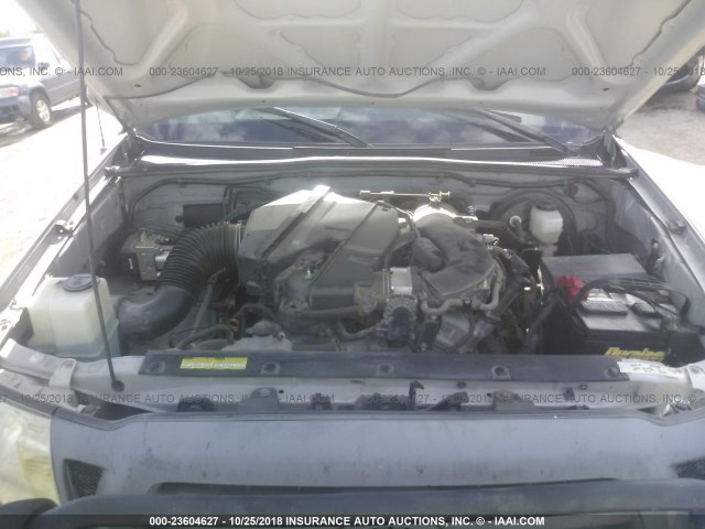 5TETU62N58Z532613 - 2008 TOYOTA TACOMA PRERUNNER ACCESS CAB GRAY photo 10