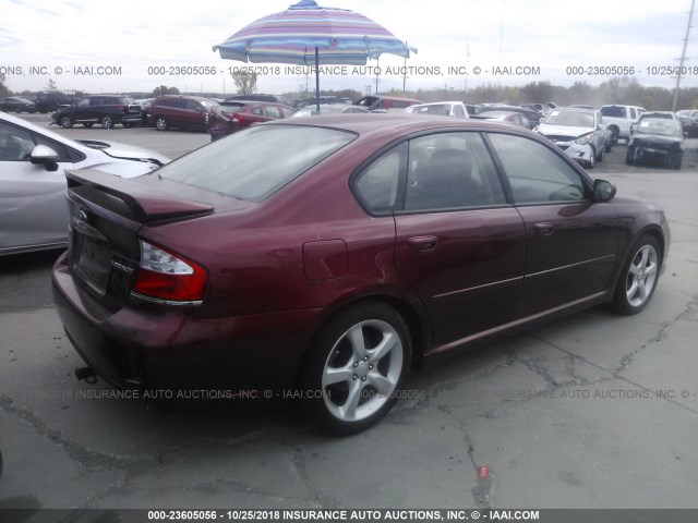 4S3BL626497212618 - 2009 SUBARU LEGACY 2.5I LIMITED RED photo 4