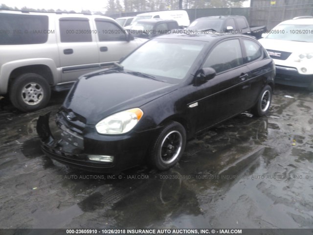 KMHCN36C87U006631 - 2007 HYUNDAI ACCENT SE BLACK photo 2