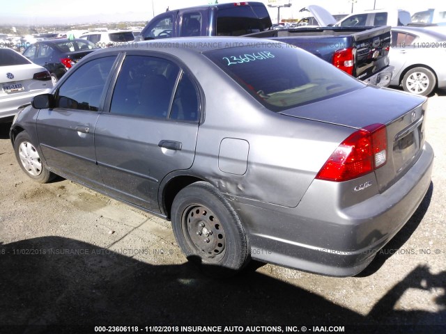 1HGES16345L011002 - 2005 HONDA CIVIC DX VP GRAY photo 3