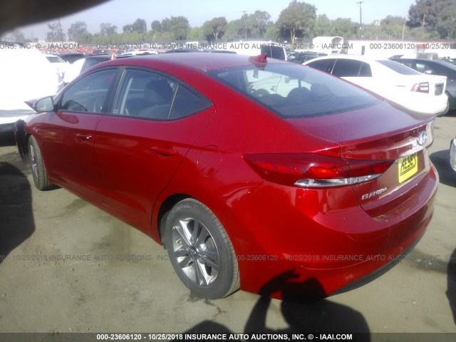 5NPD84LF6HH121843 - 2017 HYUNDAI ELANTRA SE/VALUE/LIMITED RED photo 3