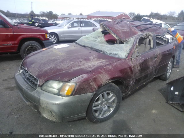 4S3BH675X37620369 - 2003 SUBARU LEGACY OUTBACK AWP RED photo 2