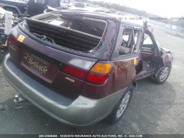 4S3BH675X37620369 - 2003 SUBARU LEGACY OUTBACK AWP 红色 照片 4