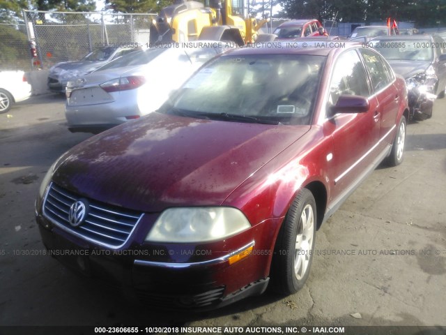 WVWRH63B93P258125 - 2003 VOLKSWAGEN PASSAT GLX MAROON photo 2