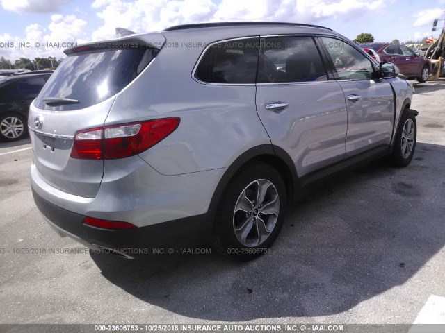 KM8SM4HF1GU150937 - 2016 HYUNDAI SANTA FE SE SILVER photo 4