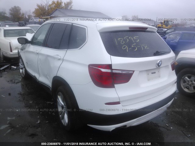 5UXWX7C52CL735750 - 2012 BMW X3 XDRIVE35I WHITE photo 3