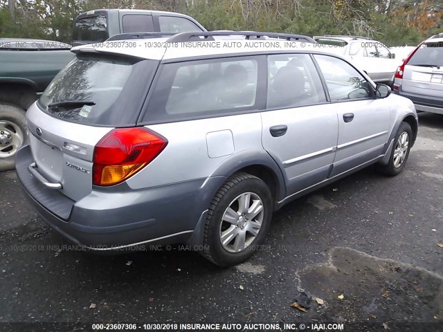 4S4BP61C657354888 - 2005 SUBARU LEGACY OUTBACK 2.5I SILVER photo 4