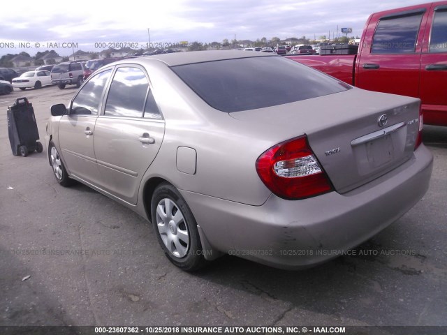 4T1BE32K12U068213 - 2002 TOYOTA CAMRY LE/XLE/SE TAN photo 3