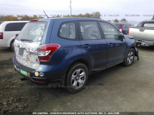 JF2SJAAC5EH405785 - 2014 SUBARU FORESTER 2.5I BLUE photo 4