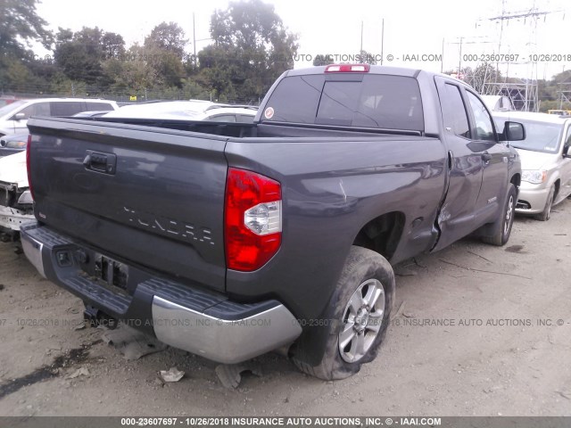 5TFRY5F16EX170004 - 2014 TOYOTA TUNDRA DOUBLE CAB SR/SR5 GRAY photo 4