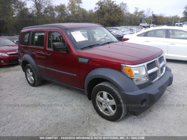 1D8GU28K27W583894 - 2007 DODGE NITRO SXT RED photo 1