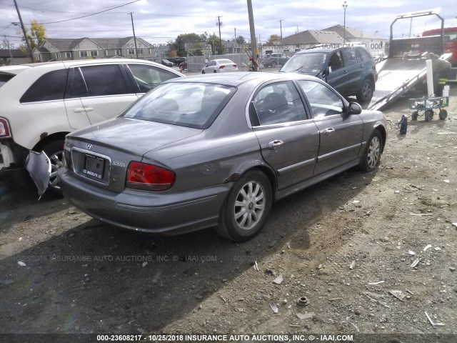 KMHWF25S13A844671 - 2003 HYUNDAI SONATA GL GRAY photo 4