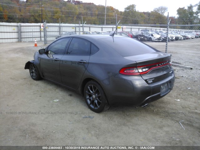 1C3CDFBB3FD302486 - 2015 DODGE DART SXT GRAY photo 3