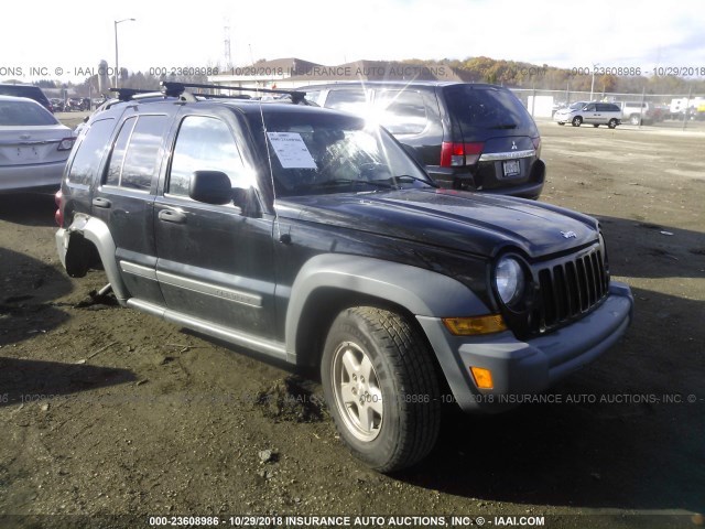 1J4GL48K66W102602 - 2006 JEEP LIBERTY SPORT BLACK photo 1