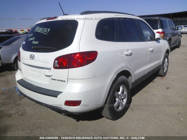 5NMSG13D28H220082 - 2008 HYUNDAI SANTA FE GLS WHITE photo 4