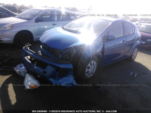 JTDKDTB35C1011001 - 2012 TOYOTA PRIUS C BLUE photo 2