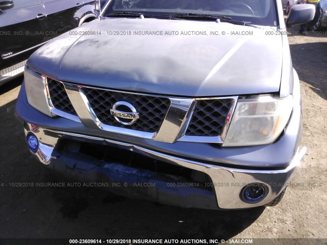 1N6AD06U45C432788 - 2005 NISSAN FRONTIER KING CAB LE/SE/OFF ROAD GRAY photo 6