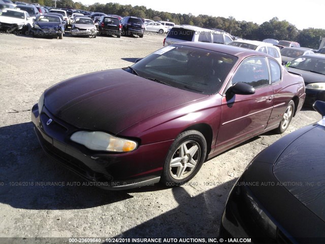 2G1WX15K729199006 - 2002 CHEVROLET MONTE CARLO SS იასამნისფერი ფოტო 2