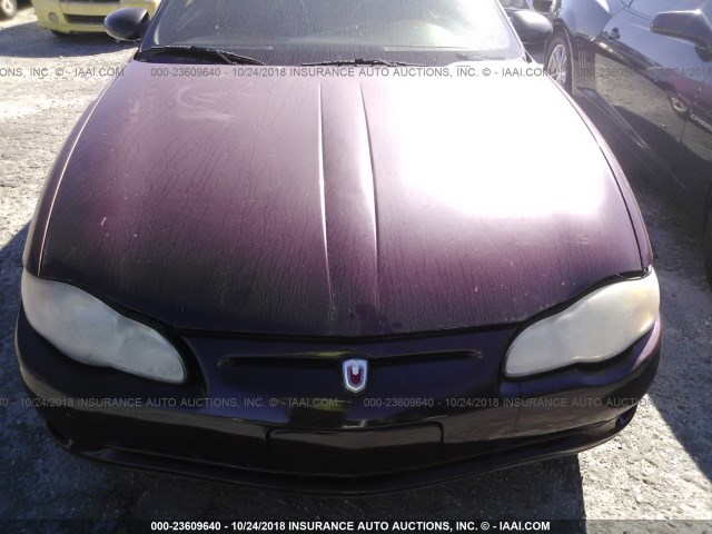 2G1WX15K729199006 - 2002 CHEVROLET MONTE CARLO SS იასამნისფერი ფოტო 6