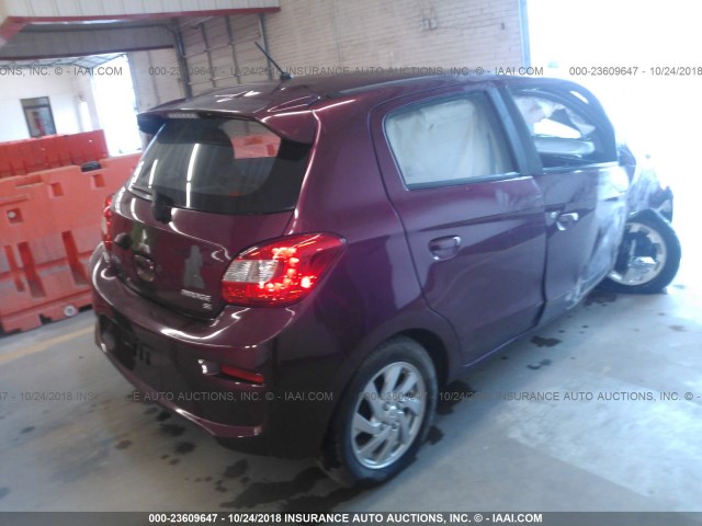 ML32A4HJ7HH010373 - 2017 MITSUBISHI MIRAGE SE PURPLE photo 4