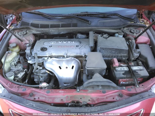 4T1BE46K49U416354 - 2009 TOYOTA CAMRY SE/LE/XLE RED photo 10