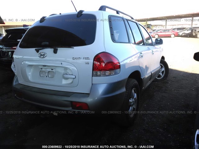 KM8SC13DX6U105663 - 2006 HYUNDAI SANTA FE GLS/LIMITED WHITE photo 4