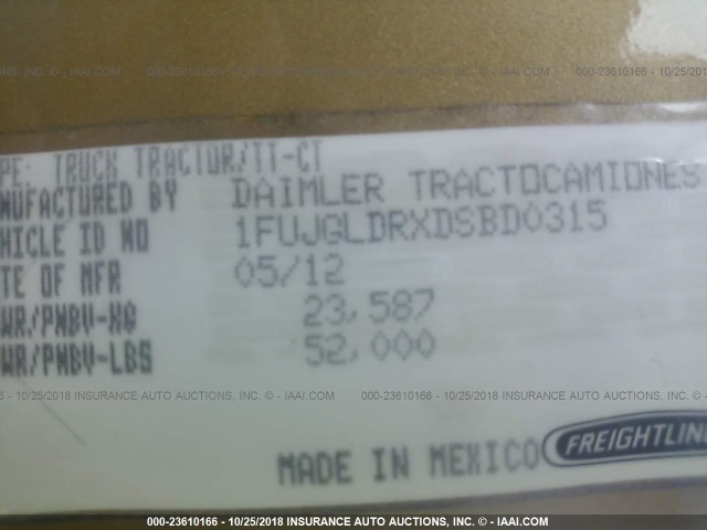 1FUJGLDRXDSBD0315 - 2013 FREIGHTLINER CASCADIA 125  Unknown photo 10