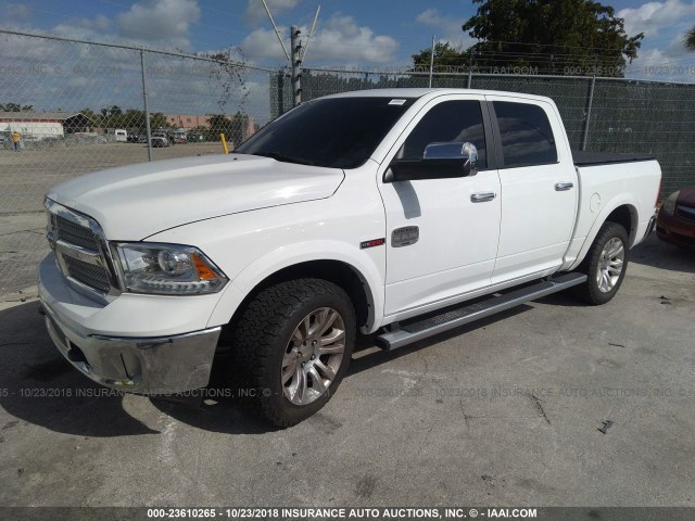 1C6RR7PM5GS114595 - 2016 RAM 1500 LONGHORN WHITE photo 2