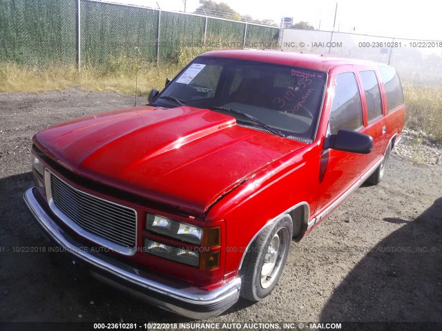 3GKEC16R7TG515767 - 1996 GMC SUBURBAN C1500 RED photo 2