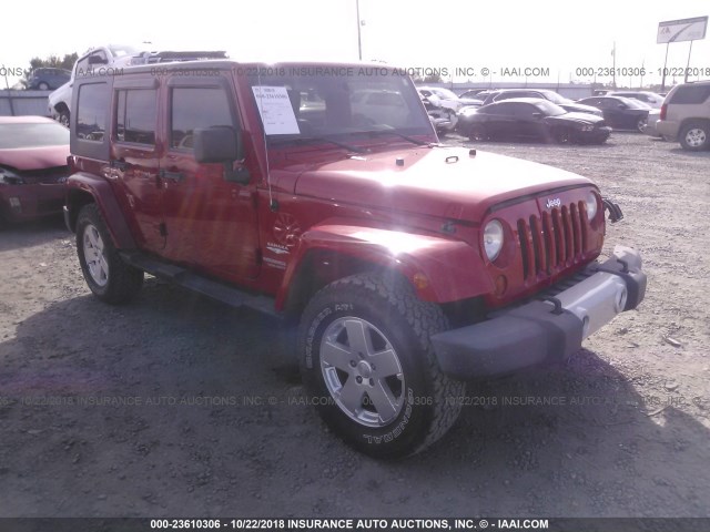 1J4BA5H18AL193492 - 2010 JEEP WRANGLER UNLIMITE SAHARA RED photo 1