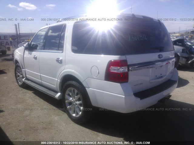 1FMJU2AT7HEA62390 - 2017 FORD EXPEDITION LIMITED WHITE photo 3