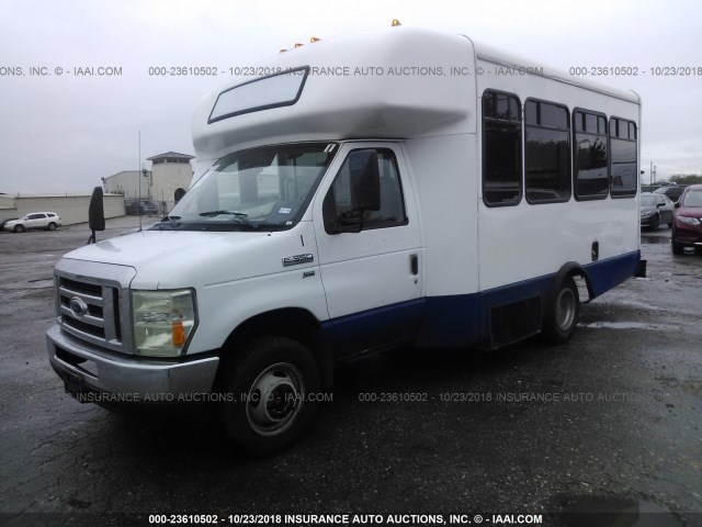 1FDEE35L39DA26637 - 2009 FORD ECONOLINE E350 SUPER DUTY CTWAY VAN WHITE photo 2