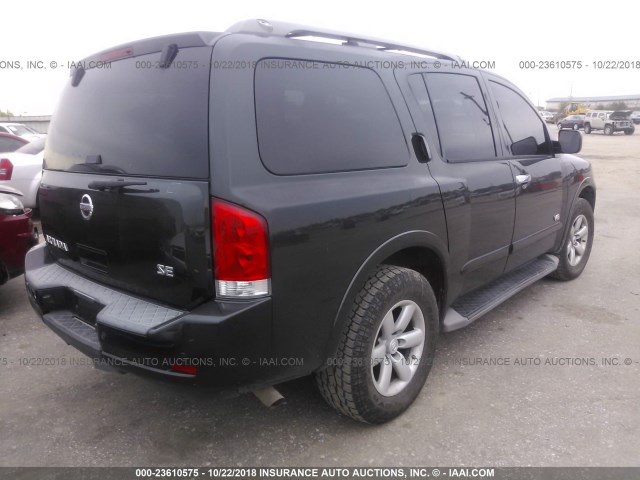 5N1AA08D58N607661 - 2008 NISSAN ARMADA SE/LE BLACK photo 4