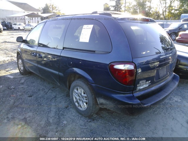 2B4GP44372R754573 - 2002 DODGE GRAND CARAVAN SPORT BLUE photo 3