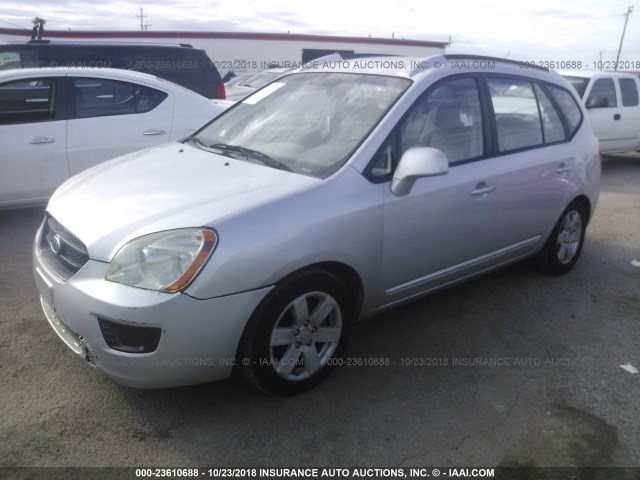 KNAFG526377120975 - 2007 KIA RONDO LX/EX SILVER photo 2