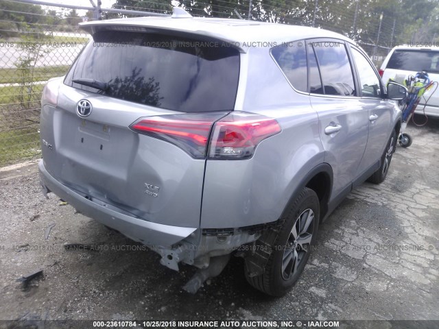 2T3RFREV6JW748974 - 2018 TOYOTA RAV4 ADVENTURE/XLE SILVER photo 4