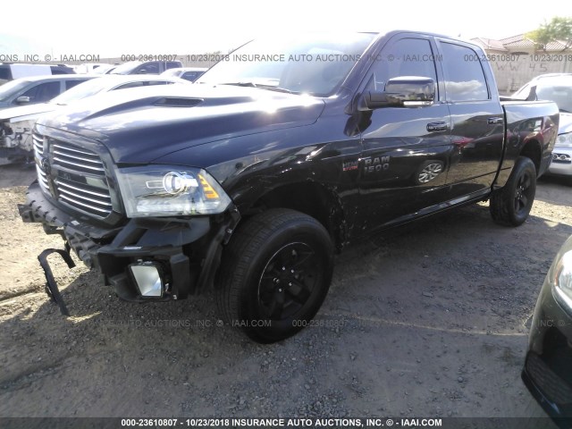 1C6RR7MTXGS303707 - 2016 RAM 1500 SPORT BLACK photo 2