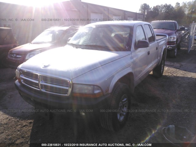 1D7HG38K84S615711 - 2004 DODGE DAKOTA QUAD SPORT SILVER photo 2