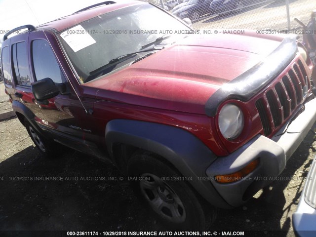 1J4GK48K63W682352 - 2003 JEEP LIBERTY SPORT/FREEDOM RED photo 1