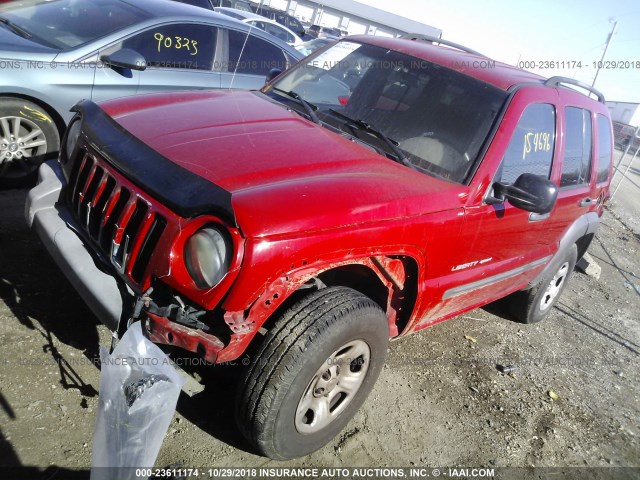 1J4GK48K63W682352 - 2003 JEEP LIBERTY SPORT/FREEDOM წითელი ფოტო 2
