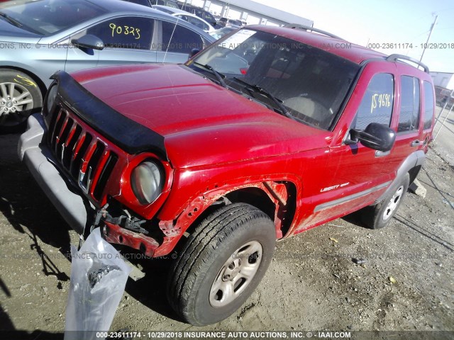 1J4GK48K63W682352 - 2003 JEEP LIBERTY SPORT/FREEDOM RED photo 2