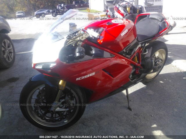 ZDM1XBHW98B016285 - 2008 DUCATI 1098 R RED photo 2