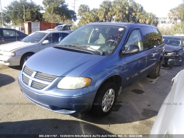 1D4GP24R67B134298 - 2007 DODGE GRAND CARAVAN SE BLUE photo 2